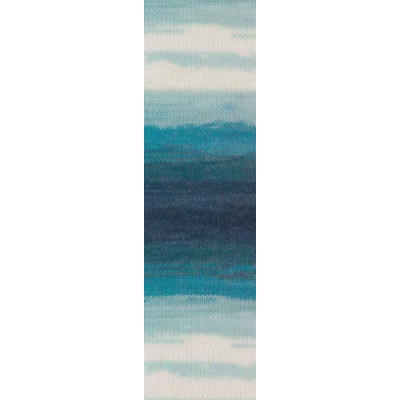 Пряжа Ангора голд батик (Angora Gold Batik), 100 г/ 550 м, 1892 син.+бирюз.+бел. в интернет-магазине Швейпрофи.рф