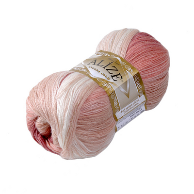 Пряжа Ангора голд батик (Angora Gold Batik), 100 г/ 550 м, 5652 беж.+роз.+бел. в интернет-магазине Швейпрофи.рф