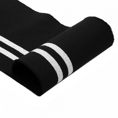 Подвяз трикотажный п/э TBY.MP06 с серебряными полосами 13*100 см белый в интернет-магазине Швейпрофи.рф