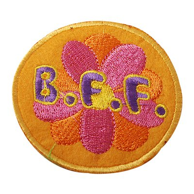 Термоаппликация №485-1Х «Цветок B.F.F» 8*8 см желтый (4Б) в интернет-магазине Швейпрофи.рф