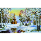 Ткань для вышивания бисером Благовест К-3008 Зимний пейзаж 26,5*40 см