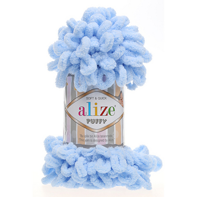Пряжа Пуффи (Puffy), 100 г / 9.2 м  183 голубой в интернет-магазине Швейпрофи.рф