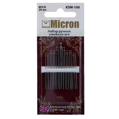Иглы ручные Micron KSM-100 (уп. 20 шт) в интернет-магазине Швейпрофи.рф