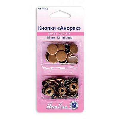 Кнопки Hemline Анорак 407 (уп. 12 шт.) бронза в интернет-магазине Швейпрофи.рф