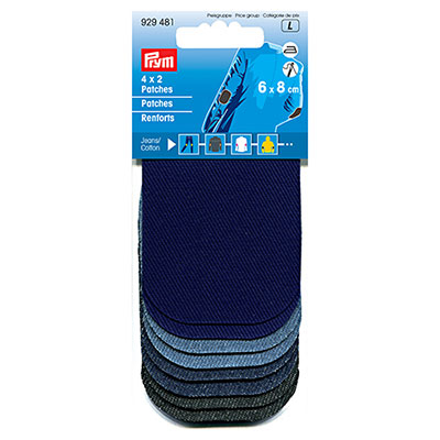 Заплатка термо-клеевые Prym 929481 джинс, хлопок Mini (уп.8 шт.) в интернет-магазине Швейпрофи.рф
