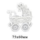 Термоаппликация KS-MD14 кружевная «Коляска» 6*7,5 см
