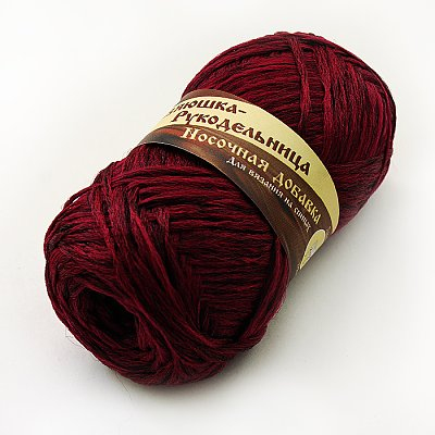 Пряжа Хозяюшка-рукодельница Носочная добавка, 50 г / 200 м, №04 вишневый в интернет-магазине Швейпрофи.рф