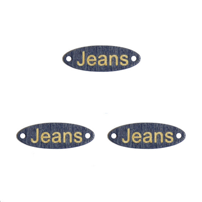 Нашивка W07 дерево «Jeans» 1*3 см синий в интернет-магазине Швейпрофи.рф