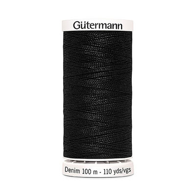 Нитки п/э Гутерман GUTERMAN DENIM №50  100 м для джинсовой ткани 700160 (7726582) 1000 черный в интернет-магазине Швейпрофи.рф