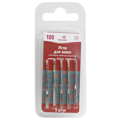 Иглы быт. маш. Арти 0220-33(20) кожа №100 (уп. 5 шт.) 676801 в интернет-магазине Швейпрофи.рф