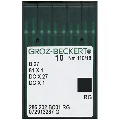 Иглы пром. маш. Groz-Beckert Вх27/DCх27 №110 (уп. 10 шт.) 773722 в интернет-магазине Швейпрофи.рф