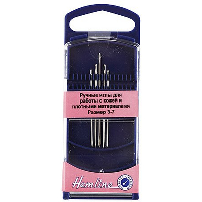 Иглы ручные Hemline 217G.37 для кожи и плотн. тканей №3-7 (наб. 5 шт.) в интернет-магазине Швейпрофи.рф