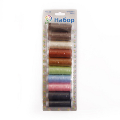 Нитки п/э 40/2, «Ассорти», 200 м, наб. 10 шт. 7726405 (2) в интернет-магазине Швейпрофи.рф