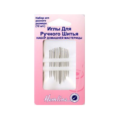 Иглы ручные Hemline 214  для дом. хозяйства  (наб. 12 шт.) в интернет-магазине Швейпрофи.рф
