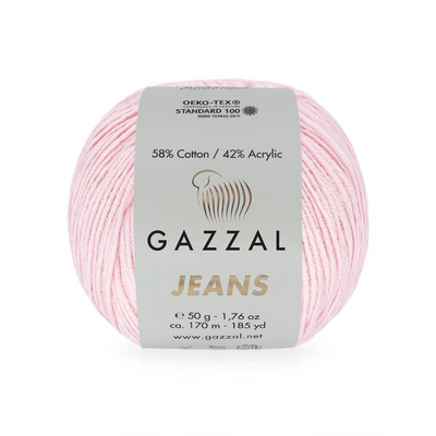 Пряжа Джинс-GZ (Gazzal, Jeans-GZ), 50 г / 170 м, 1116 светло-розовый в интернет-магазине Швейпрофи.рф