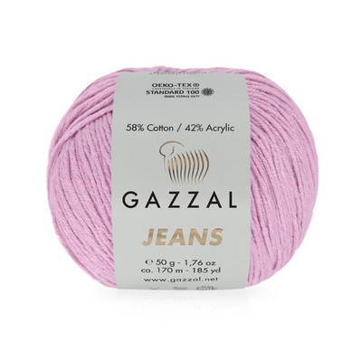 Пряжа Джинс-GZ (Gazzal, Jeans-GZ), 50 г / 170 м, 1104 розовый в интернет-магазине Швейпрофи.рф