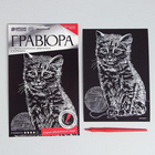 Гравюра Школа Талантов 2108189 «Кошечка» 14,5*21 см Гр с эффектом серебро в интернет-магазине Швейпрофи.рф
