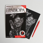 Гравюра Школа Талантов 3468878 «Милый котенок» 21*29 см Гр с эффектом серебро