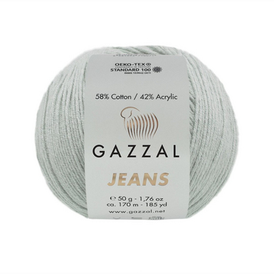 Пряжа Джинс-GZ (Gazzal, Jeans-GZ), 50 г / 170 м, 1155 св.серый в интернет-магазине Швейпрофи.рф