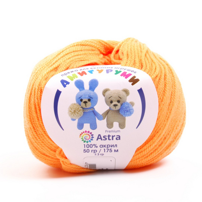 Пряжа Амигуруми (Astra), 50 г / 175 м, 035 оранжевый в интернет-магазине Швейпрофи.рф