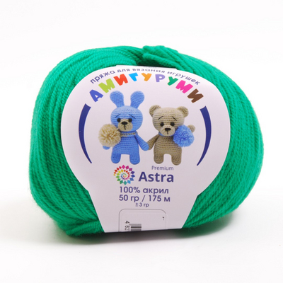 Пряжа Амигуруми (Astra), 50 г / 175 м, 044 трава в интернет-магазине Швейпрофи.рф
