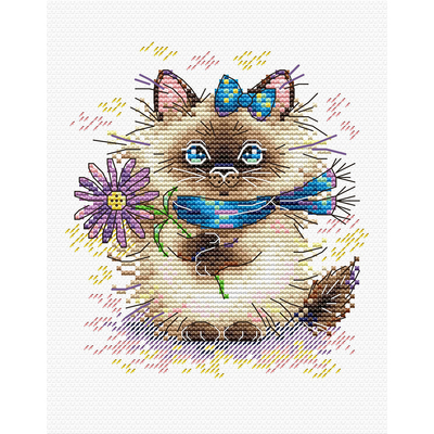 Набор для вышивания М.П.Студия М-357 «Ласковая кошечка» 12*13 см в интернет-магазине Швейпрофи.рф
