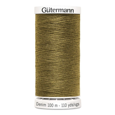Нитки п/э Гутерман GUTERMAN DENIM №50  100 м для джинсовой ткани 700160 (7726582) 8955 оливк. в интернет-магазине Швейпрофи.рф