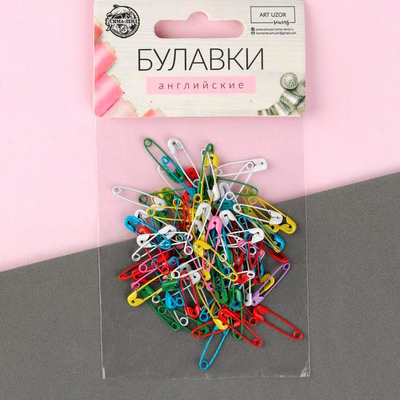 Булавки англ. Арт узор 4337288, 3 см (уп. 100 шт. ) цветное ассорти в интернет-магазине Швейпрофи.рф