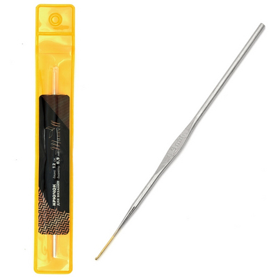 Крючок вязальный Maxwell Gold MAXW.7139 никель 0,9 с золотой головкой в интернет-магазине Швейпрофи.рф