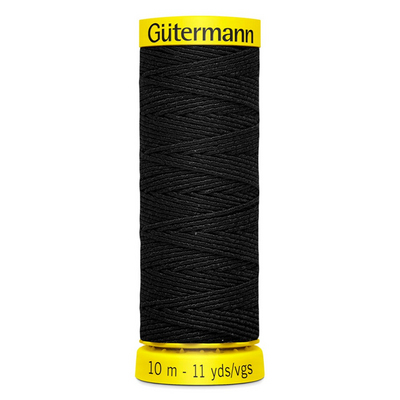 Нитки п/э Гутерман GUTERMAN Elastic 10 м для сборок и рюшей 744557 (425007) 4017 черный в интернет-магазине Швейпрофи.рф