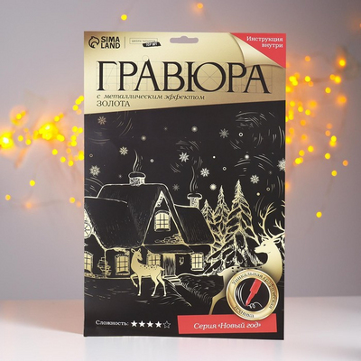 Гравюра Школа Талантов 6942259 «Зимний пейзаж» 21*30 см Гр с эффектом серебро в интернет-магазине Швейпрофи.рф