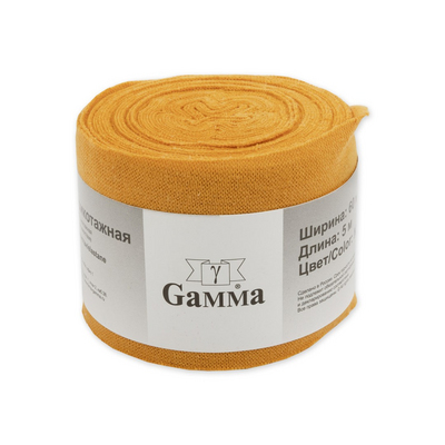Окантовка 60 мм трикотажная GAMMA (рибана) 95% хлопок 5% эластан (рул. 10 м) №005 желтый в интернет-магазине Швейпрофи.рф