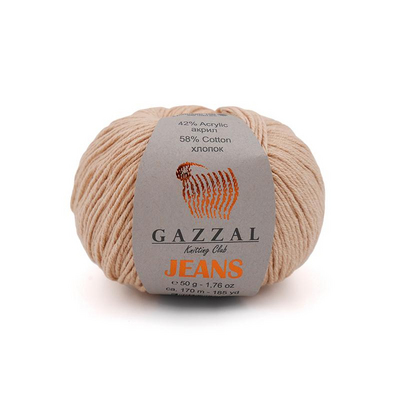 Пряжа Джинс-GZ (Gazzal, Jeans-GZ), 50 г / 170 м, 1122 бежевый в интернет-магазине Швейпрофи.рф