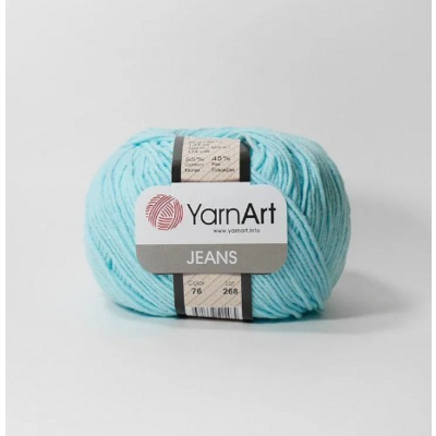 Пряжа Джинс (YarnArt Jeans), 50 г / 160 м, 76 бл.голубой в интернет-магазине Швейпрофи.рф