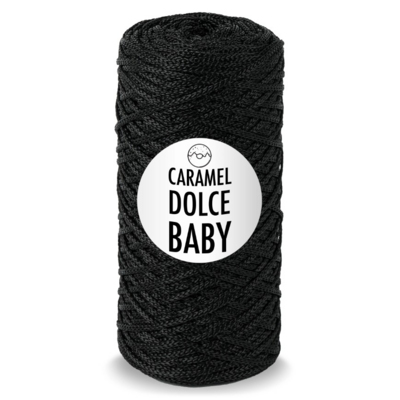 Карамель DOLCE  Baby шнур для вязания 2 мм 220 м/ 140 гр Блэк в интернет-магазине Швейпрофи.рф