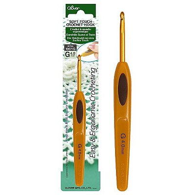 Крючок вязальный Clover Soft Touch 4,0 мм арт.1007/G алюминиевый в интернет-магазине Швейпрофи.рф