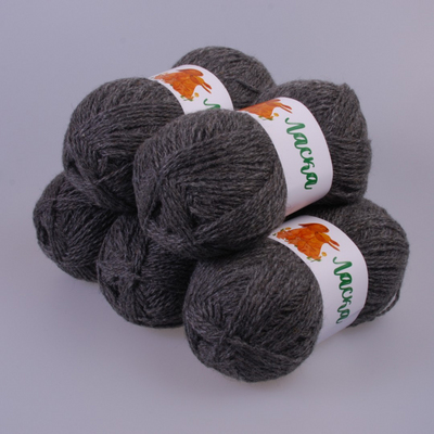 Пряжа Ласка  Alpira, 100 г / 250 м, т.серый в интернет-магазине Швейпрофи.рф