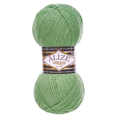 Пряжа СуперЛана Класик (SuperLana Klasik), 100 г / 280 м, 852 св. зелёный в интернет-магазине Швейпрофи.рф