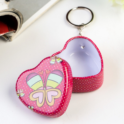 Шкатулка металл 171535 «Сердечки» на кольце 4,8*4,7*2,4 см в интернет-магазине Швейпрофи.рф