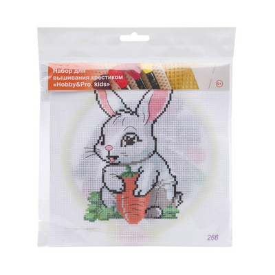 Набор для вышивания HP Kids 266 «Зайка с морковкой» 19*19 см 628468 в интернет-магазине Швейпрофи.рф