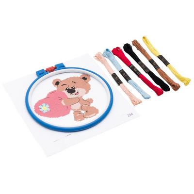 Набор для вышивания HP Kids 294 «Сердечный меджвежонок» 19*19 см 629223 в интернет-магазине Швейпрофи.рф
