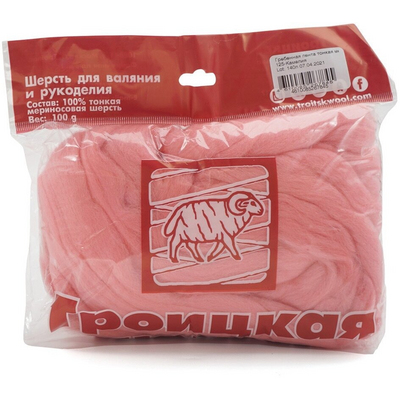 Шерсть для валяния полутонкая  (уп. 100 г) Троицк 0125 камелия в интернет-магазине Швейпрофи.рф