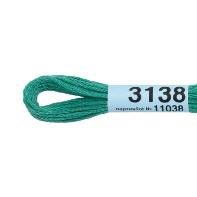Мулине х/б 8 м Гамма, 3138 зеленый в интернет-магазине Швейпрофи.рф